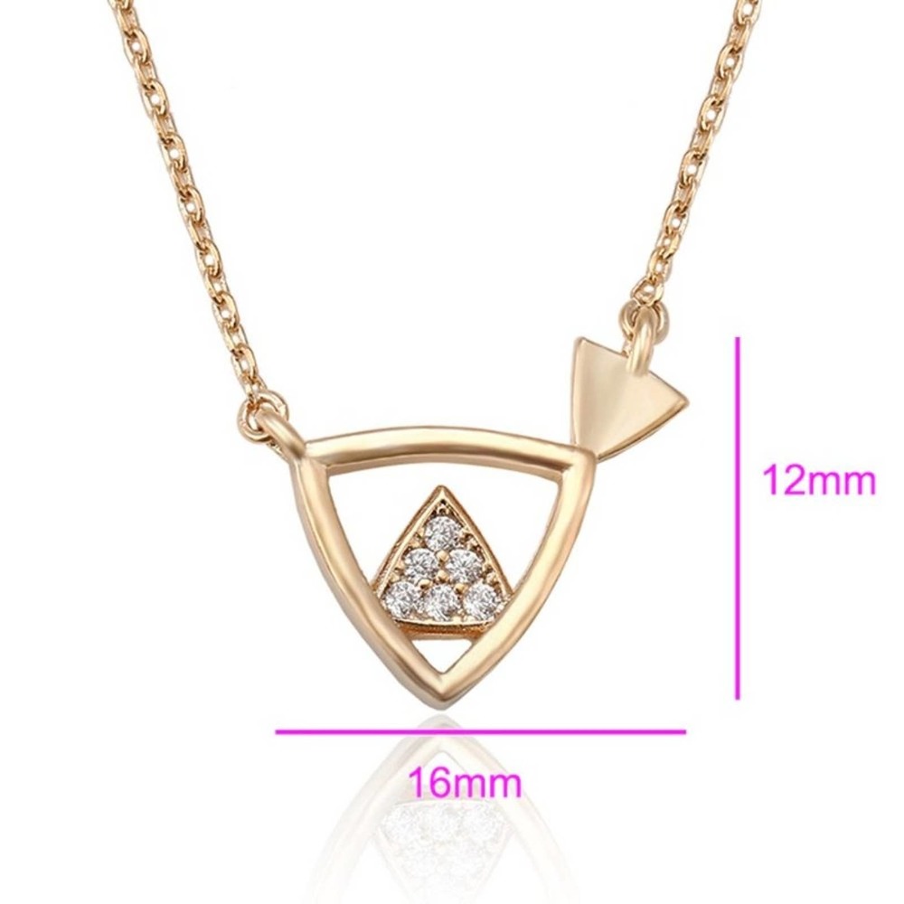 18k Gold Plated Triangle Pendant Necklace - Picture 2 of 7